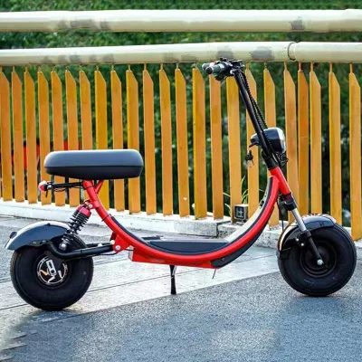 Mini scooter elettrico 48V 1000W Moto rossa Pneumatico spesso 16 pollici Velocità massima 40 km/h Escooter bici elettrica